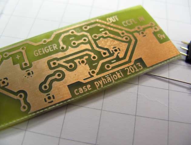 Circuit board for DIY geiger counter.