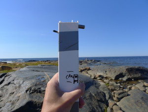 Self-made geiger counter at Hanhikivi Cape. Photo by Martin Howse.